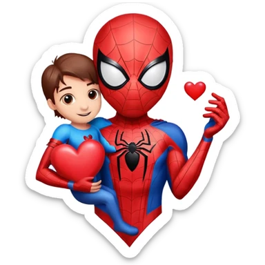 Spider-Man with hearts saying happy Mother’s Day sticker