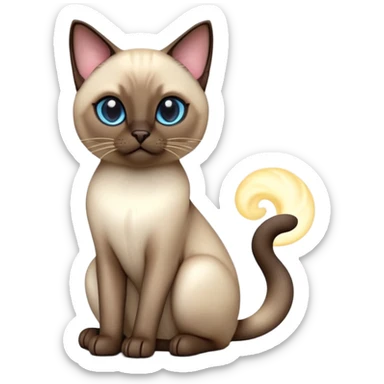 cinematic-[siamese cat]-realistic-full-body-sitting-emoji,-tail-curled-playfully-around-its-paws,-head-tilted-dramatically,-sleek-[siamese]-fur,-simplified-yet-realistic-focused-features,-highly-detailed,-glowing-with-an-almost-sarcastic-glow sticker