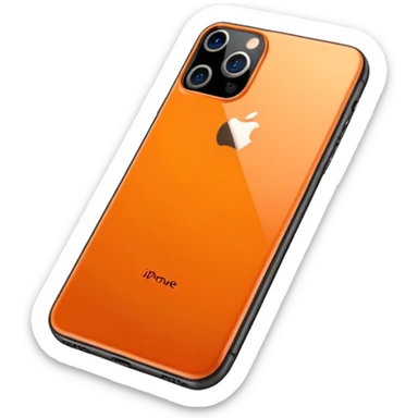 Un iPhone 17 Pro Max color naranja sticker