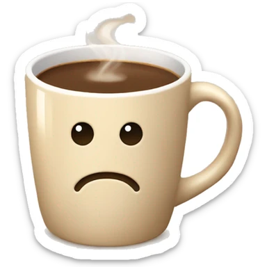 Warm coffee in a beige mug sticker