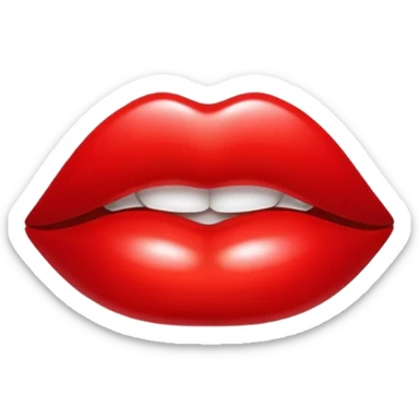 red shiny glossy lips mouth sticker