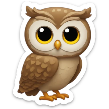 Owl with curly haircut sticker