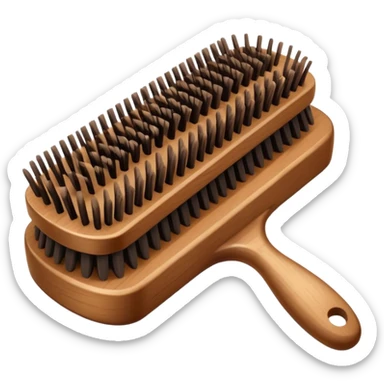 brown hair brush sticker