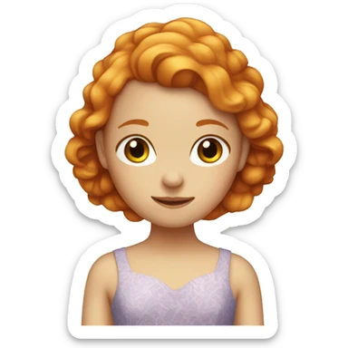 Ginger girl with pretty dress sticker