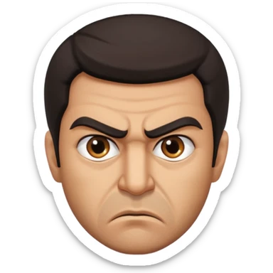 in profile, angry Iranian sticker