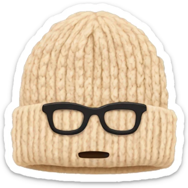 beige winter beanie no person sticker