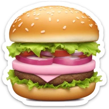 light pink burger sticker