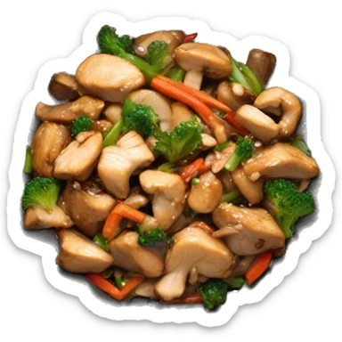 chinese chicken stir fry mushrooms sticker