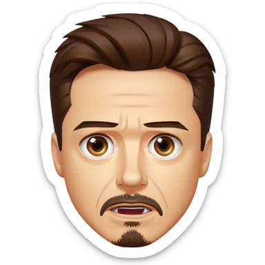 suprised tony stark sticker