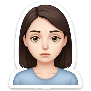 tired brunette woman with dark circles under eyes sticker
