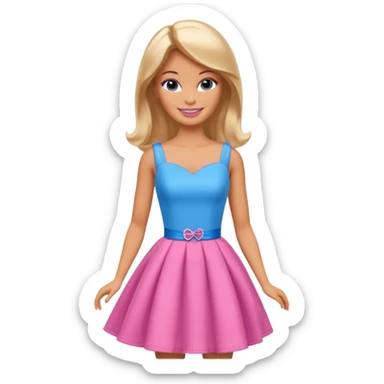 barbie girl different dresses sticker