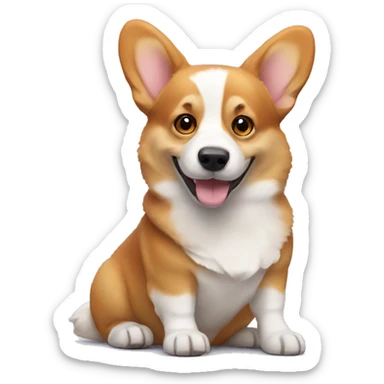 Corgi say hi sticker