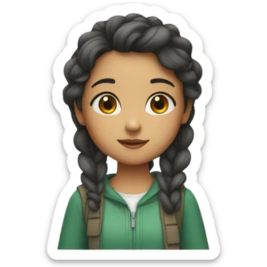 girl is drawing  sticker