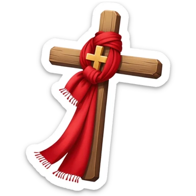 Cross with scarf sticker