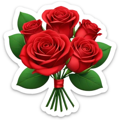 A delicate hand-tied rose bouquet sticker