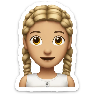 a woman with pigtails sticker