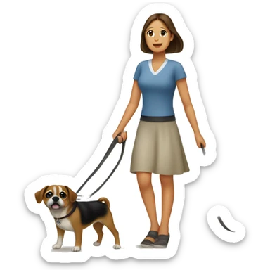 Mid 30s filipina walking two pugaliers on leash sticker
