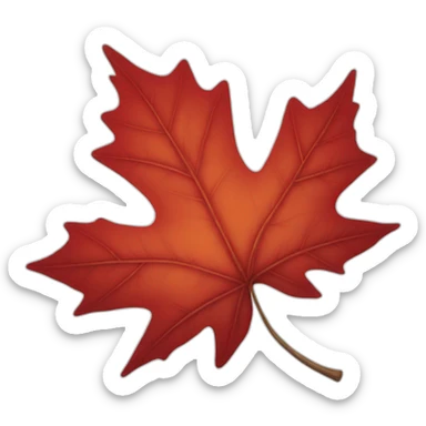 One Red maple leaf sticker