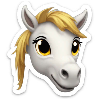A cute female pony with GNU horns and piercings sticker