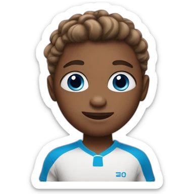 Adorable tennis player with big blue eyes sticker