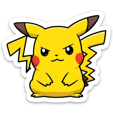 A pikachu saying no sticker