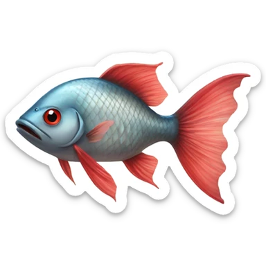 Fish with big pursing red lips and long eyelashes sticker