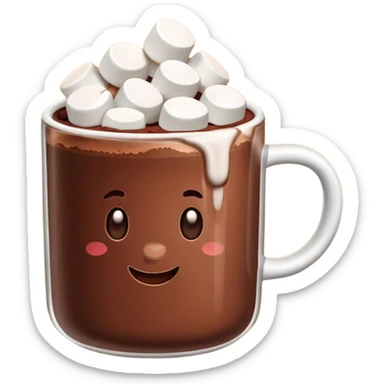 mug of cocoa with marshmallows sticker