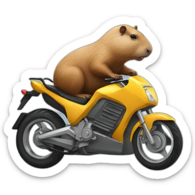 Capybara whit motorbike sticker