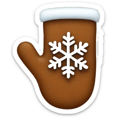Mitten holding snowflake sticker