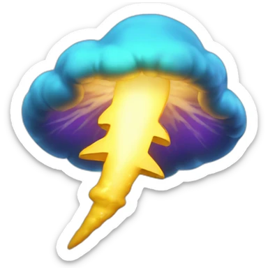 radioactive lightning bolt smiley glow cloud mushroom sticker