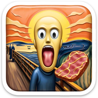 Edvard munch scream with SPAM MEAT landscape  sticker