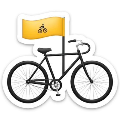 Create a Telugu Desam Party (TDP) flag emoji: bright solid yellow background, simple black bicycle icon in the center. Flat emoji style, bold colors, clean edges, no text, no gradients, no shadows. Square 1:1 ratio, transparent background, minimal and clear like a system emoji. sticker
