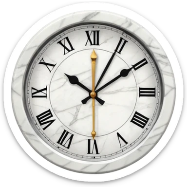 White marble effect Clock sticker