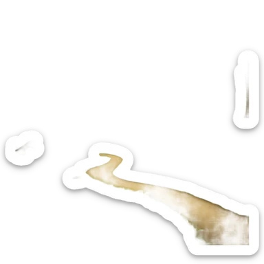 Generate an emoji of a winding forest trail surrounded by lush green trees and wildflowers. Use soft earthy tones, add a tiny bird in the sky, and make the path look inviting with warm light streaming through the trees. sticker