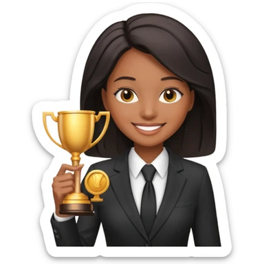 generate an emoji for this phrase, Start strong to earn trust and be noticed. End strong to be remembered. make it a black female sticker