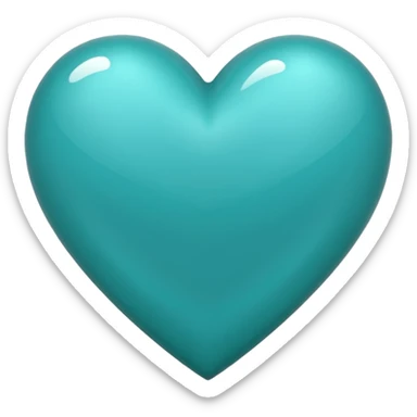 teal colored heart sticker