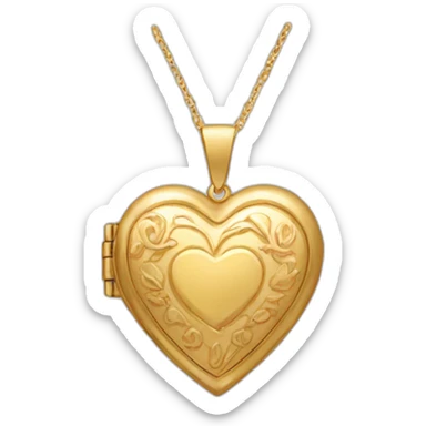 gold locket heart sticker