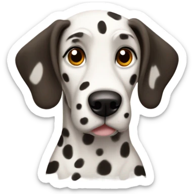 Brown Dalmatian with all brown dark ears sticker