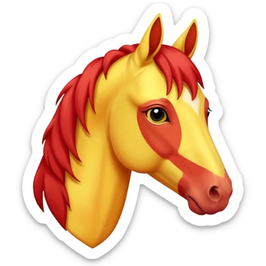 Cavalo vermelho e amarelo pastel sticker