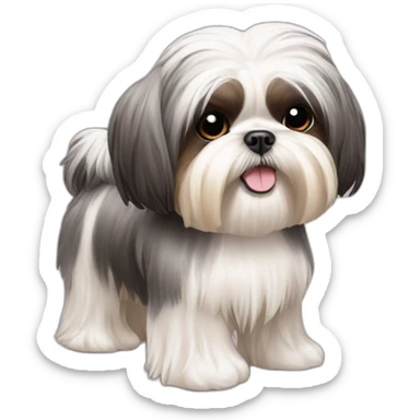 Dog Shih Tzu with long wool full-height  sticker