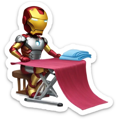 ironman ironing clothes sticker