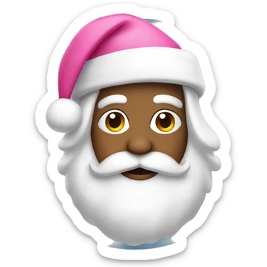Santa with a pink Santa hat. sticker