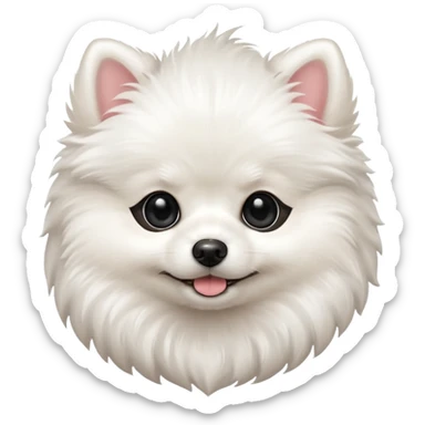 cute fluffy white Pomeranian puppy sticker
