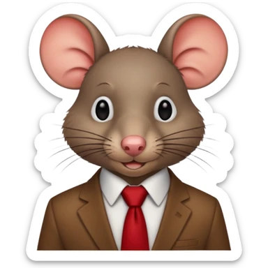 rat wearing  red tie sticker