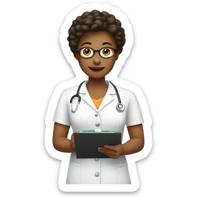 Therapist holding clipboard sticker