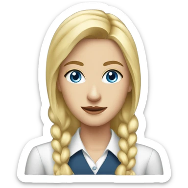 young blond secretary with blue eyes sticker