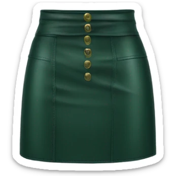 Dark Green leather mini skirt isolated sticker