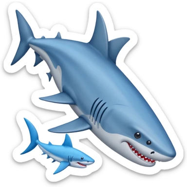Hazme un tiburón con zapatos azules sticker