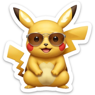 Pikachu qui enlève ses lunettes de soleil et fait un clin d'œil sticker