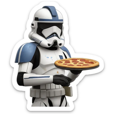 501st clone trooper with pizza sticker